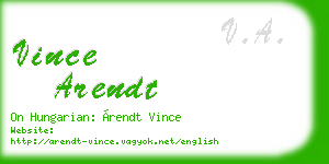 vince arendt business card